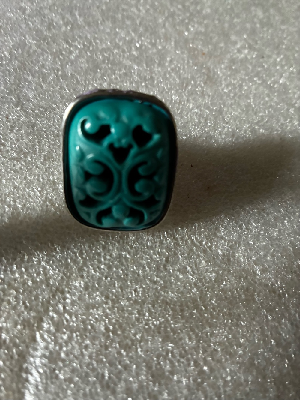 Carved Turquoise Statement Ring - Women's asian Jewelry